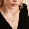 Collier Isae Argent Blanc Oxyde De Zirconium