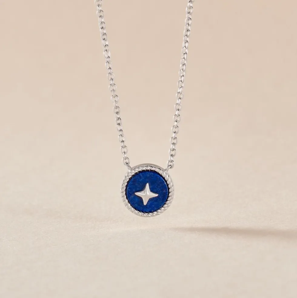 Collier Izarra Argent Blanc Lapis Lazuli