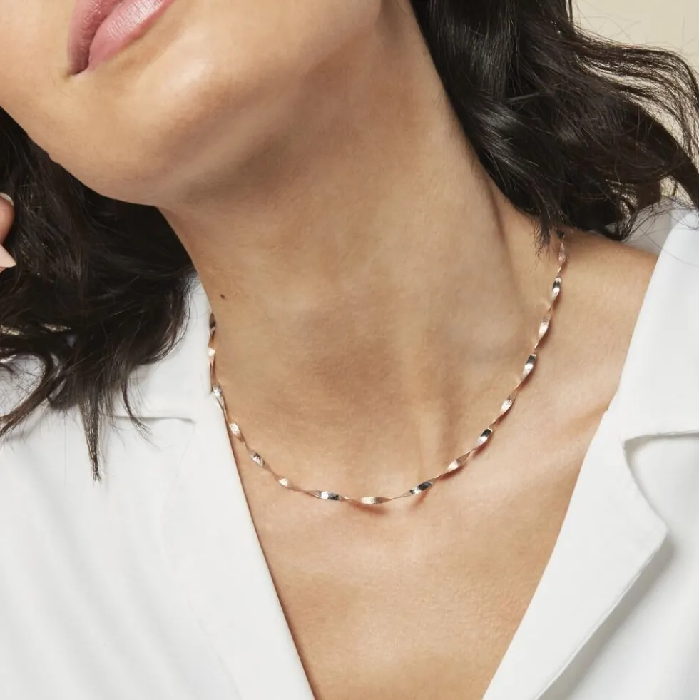Collier Izar Torsadee Or Bicolore