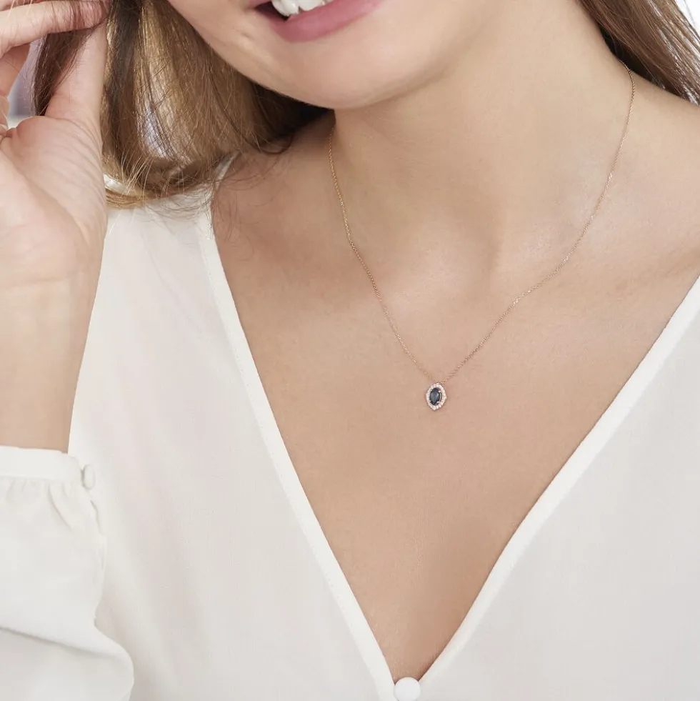 Collier Janna Or Rose Topaze Et Oxyde De Zirconium