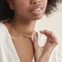 Collier Jasmin Tresse Or Tricolore