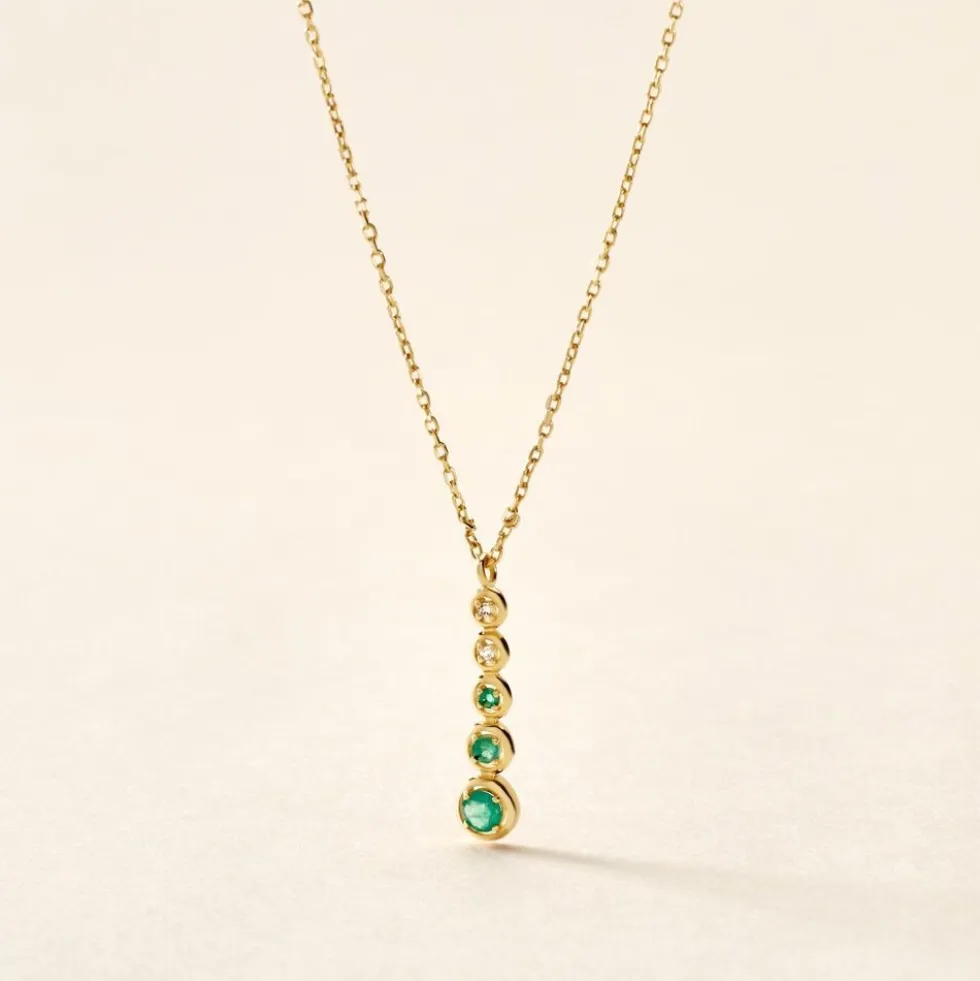 Collier Josephine Or Jaune Emeraude