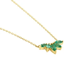 Collier Josslyn Or Jaune Emeraude