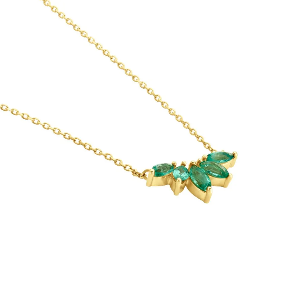 Collier Josslyn Or Jaune Emeraude