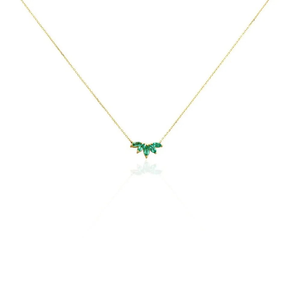 Collier Josslyn Or Jaune Emeraude