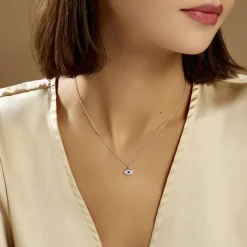 Collier Josue Argent Blanc Oxyde De Zirconium