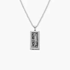 Collier Jourdan Acier Blanc Jaspe Africain