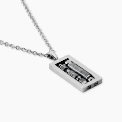 Collier Jourdan Acier Blanc Jaspe Africain