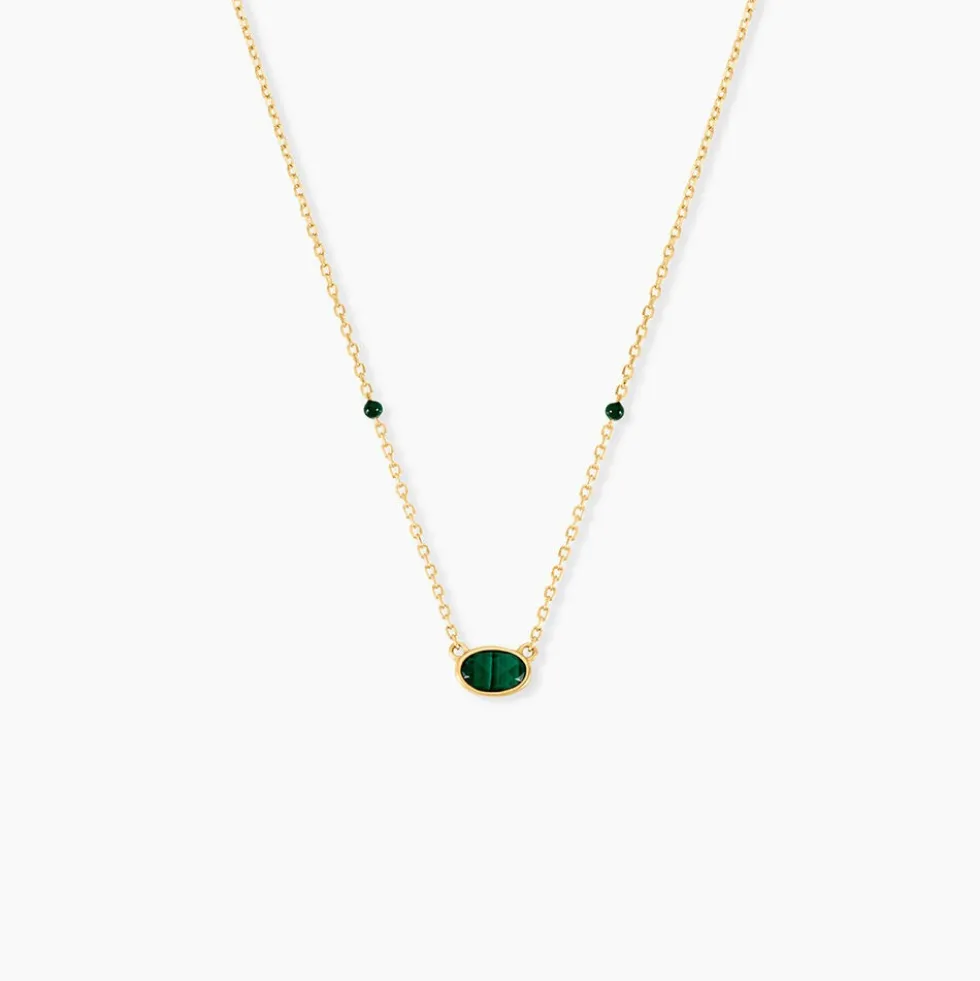 Collier Kakalina Or Jaune Malachite