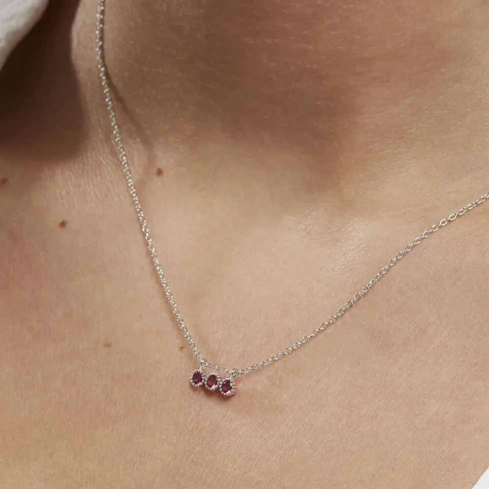 Collier Kasey Argent Blanc Oxyde De Zirconium