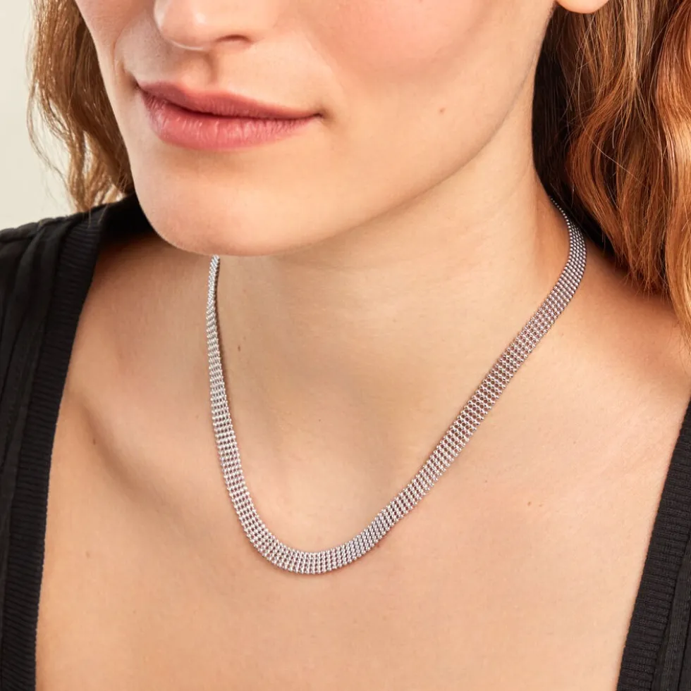 Collier Kelline Argent Blanc