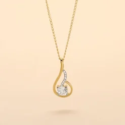 Collier Koline Or Jaune Oxyde De Zirconium