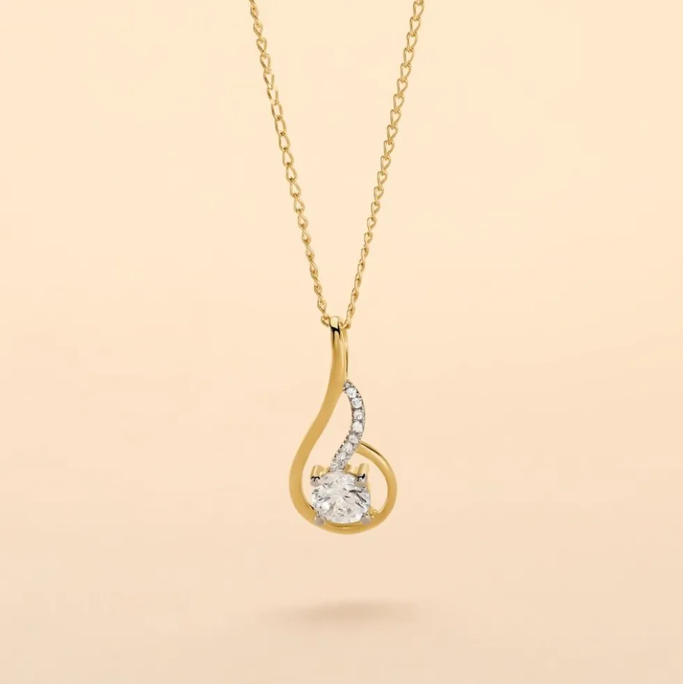 Collier Koline Or Jaune Oxyde De Zirconium
