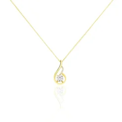 Collier Koline Or Jaune Oxyde De Zirconium