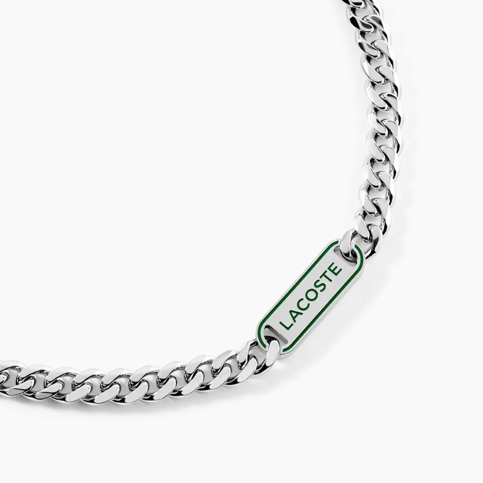 Collier Lacoste District Acier Blanc