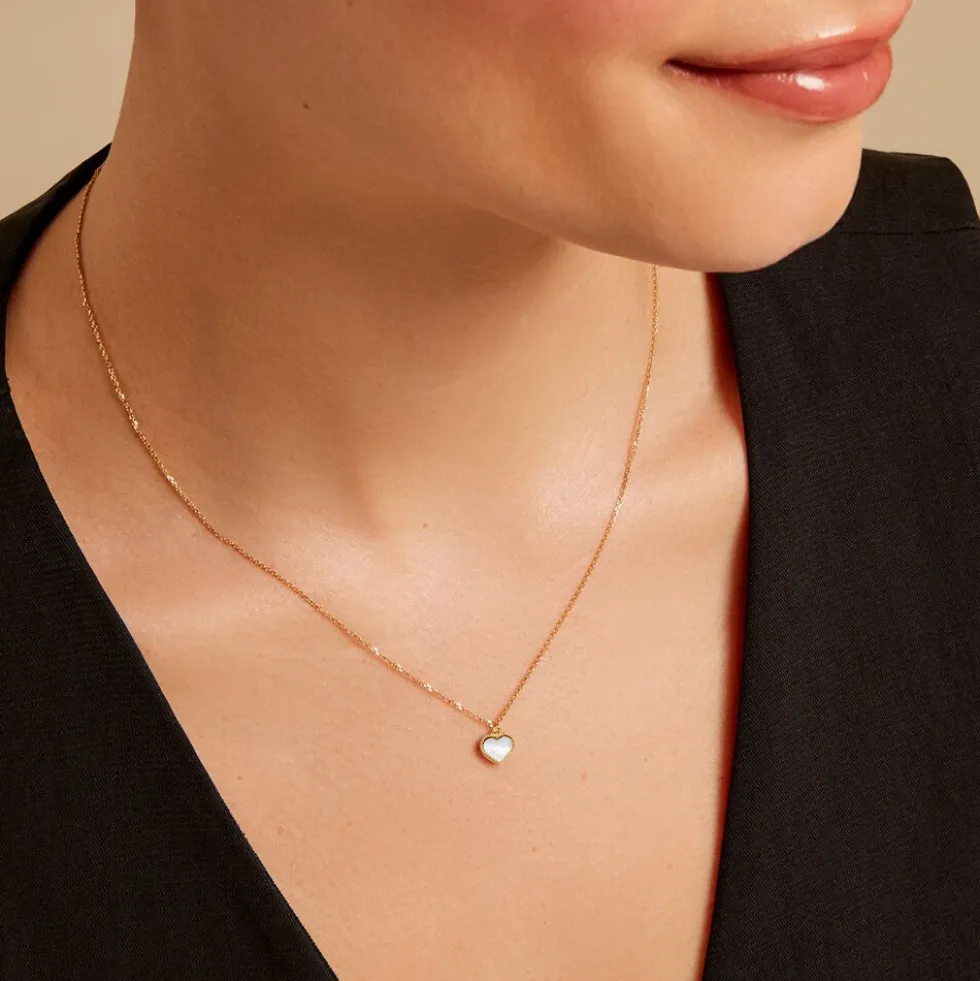 Collier L'amour Coloré Or Jaune Nacre