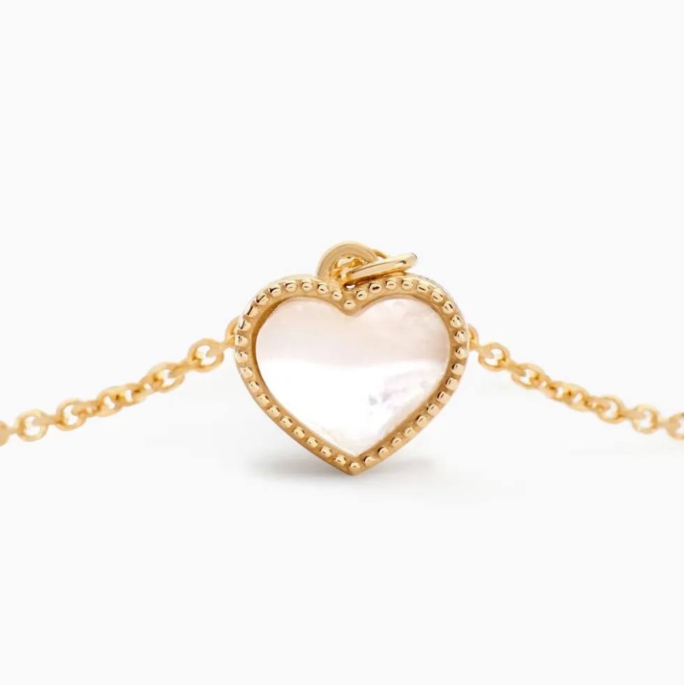 Collier L'amour Coloré Or Jaune Nacre