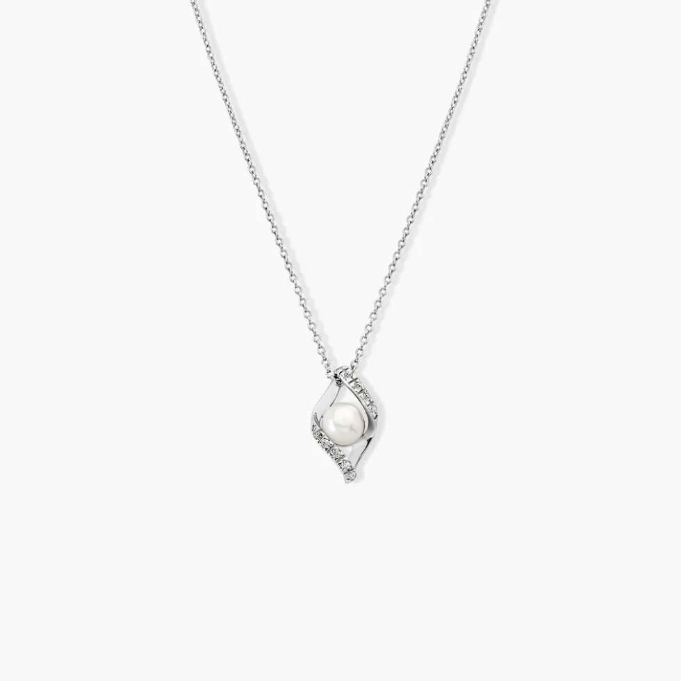 Collier Laurene Argent Blanc Perle De Culture Et Oxyde De Zirconium