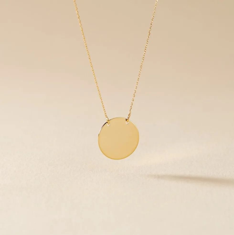 Collier Leana Pastille Gravable Or Jaune