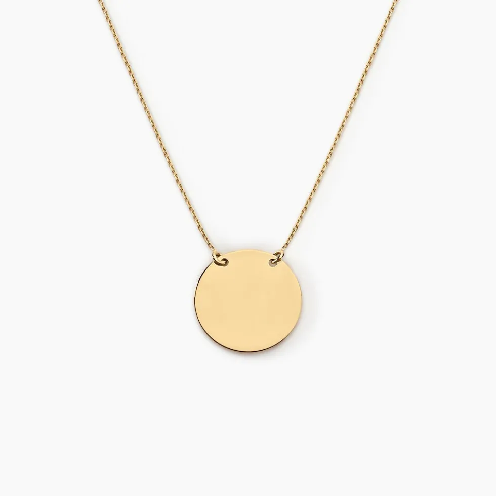Collier Leana Pastille Gravable Or Jaune