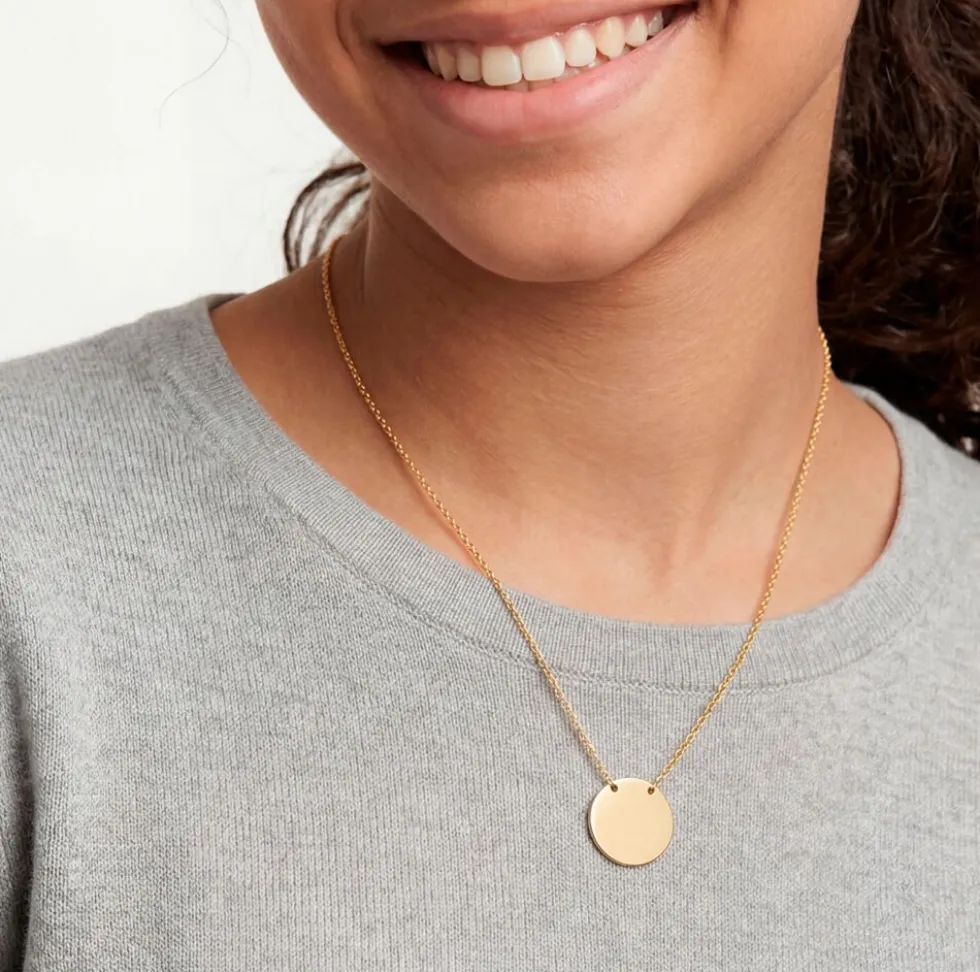 Collier Leana Pastille Gravable Or Jaune
