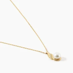 Collier Leta Or Jaune Perle De Culture Et Oxyde De Zirconium