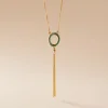 Collier L'incessante Or Jaune Malachite