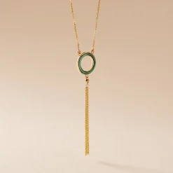 Collier L'incessante Or Jaune Malachite