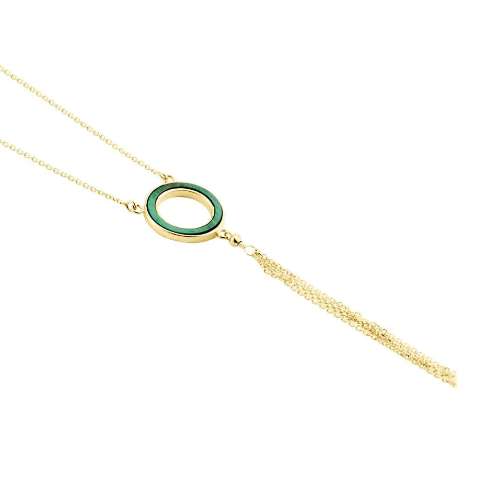 Collier L'incessante Or Jaune Malachite