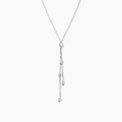 Collier Linda Argent Blanc