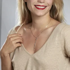 Collier Linda Argent Blanc
