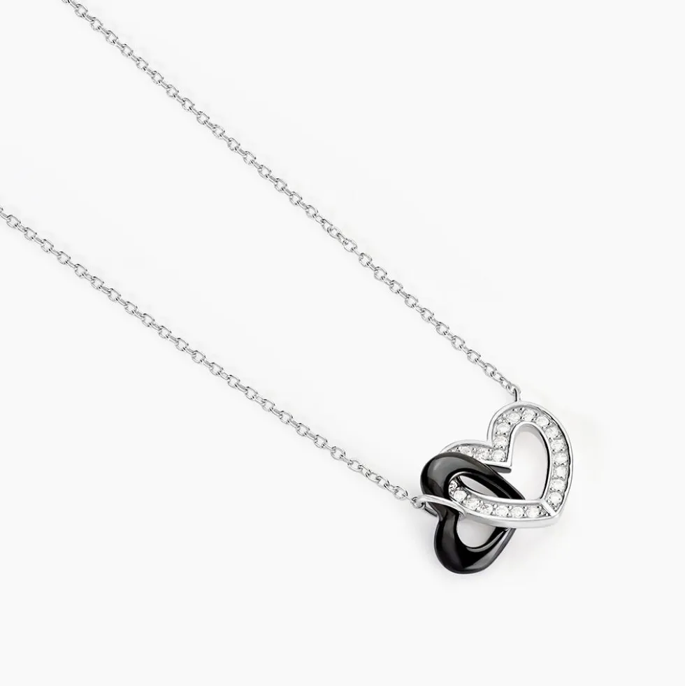 Collier Lineth Argent Blanc Céramique Oxyde De Zirconium