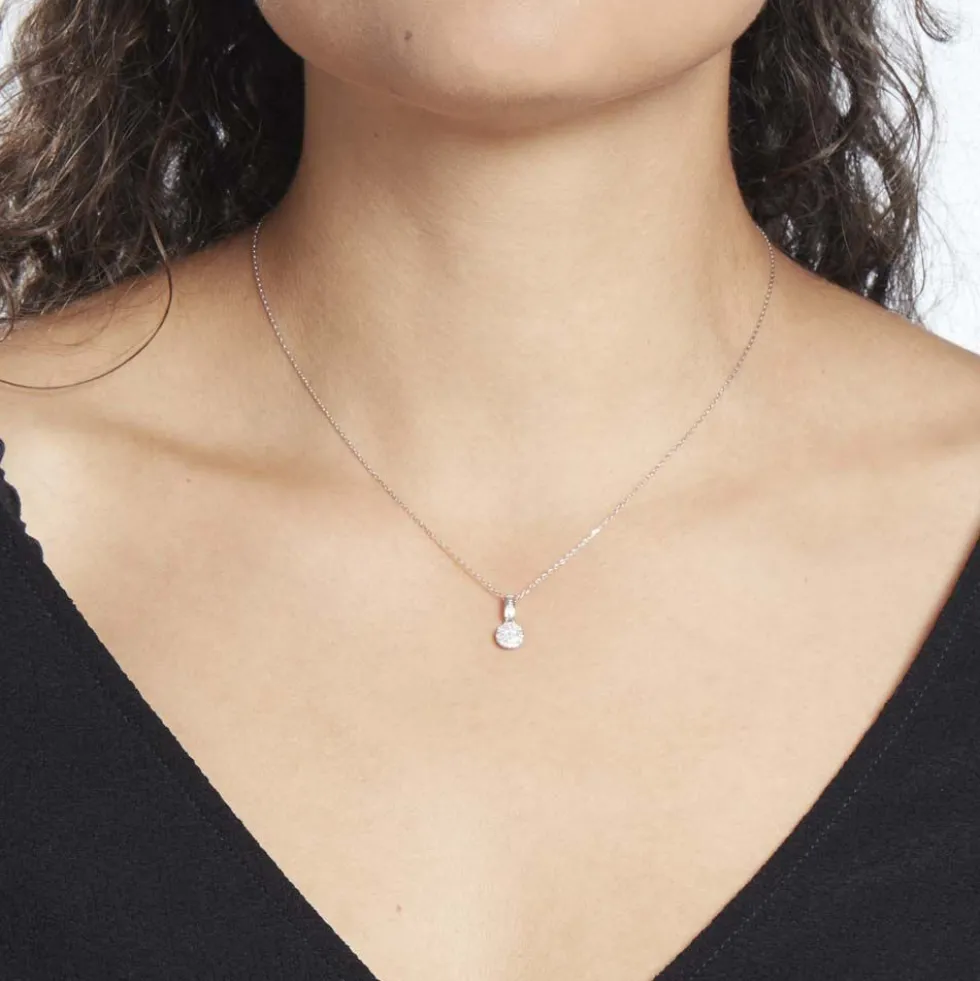 Collier Lisyae Or Blanc Diamant