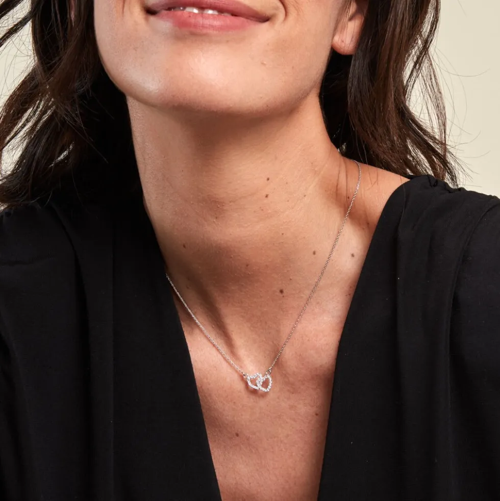 Collier Loving Argent Blanc Oxyde De Zirconium