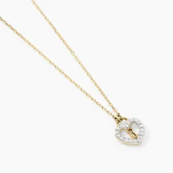 Collier Luchetto Or Jaune Oxyde De Zirconium
