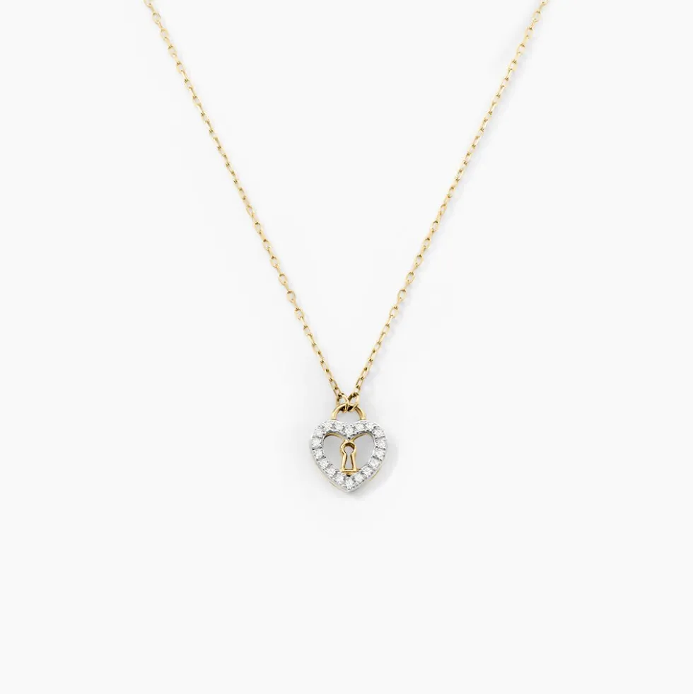 Collier Luchetto Or Jaune Oxyde De Zirconium