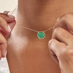 Collier Lucky Gems Or Jaune Malachite