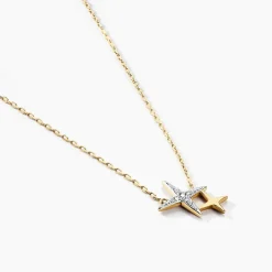 Collier Lumiere Or Jaune Oxyde De Zirconium