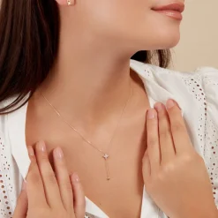 Collier Lumiere Or Jaune Oxyde De Zirconium