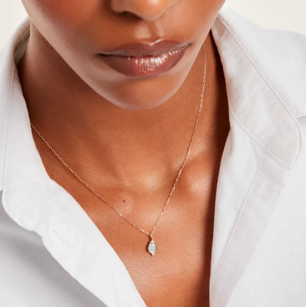 Collier Luminea Or Jaune Nacre Oxyde De Zirconium