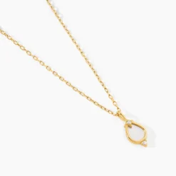 Collier Luminea Or Jaune Nacre Oxyde De Zirconium