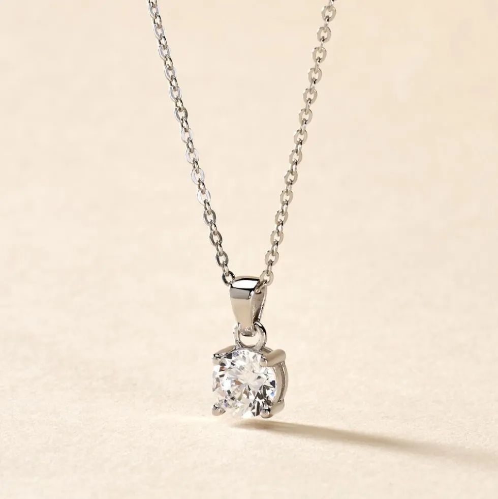 Collier Lynna Argent Blanc Oxyde De Zirconium