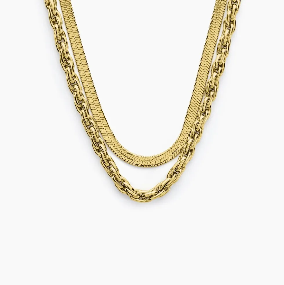 Collier Maddalena Acier Jaune