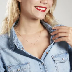 Collier Maelya Argent Rose Oxyde De Zirconium