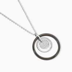 Collier Maia Argent Blanc Céramique Et Oxyde De Zirconium