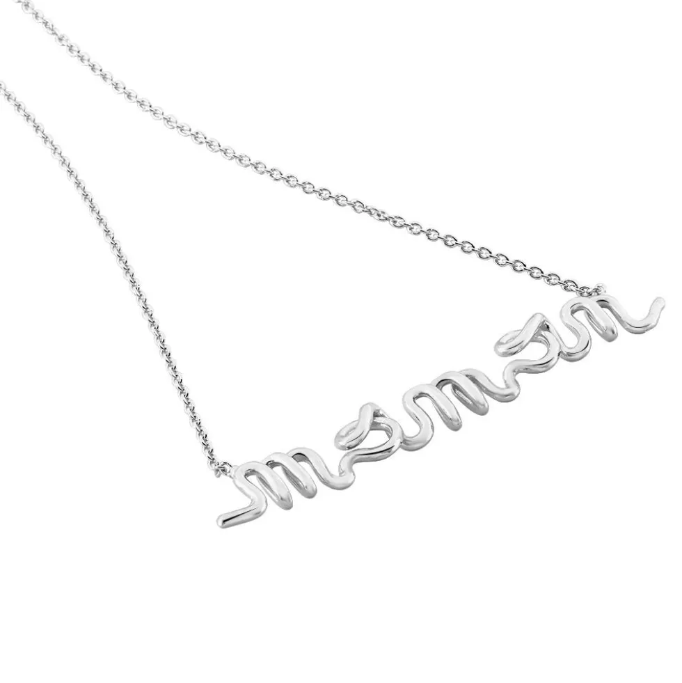 Collier Maman Argent Blanc
