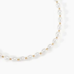 Collier Marame Or Jaune Perle De Culture