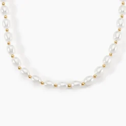 Collier Marame Or Jaune Perle De Culture