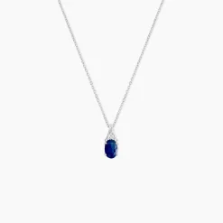 Collier Marie Or Blanc Saphir Diamant