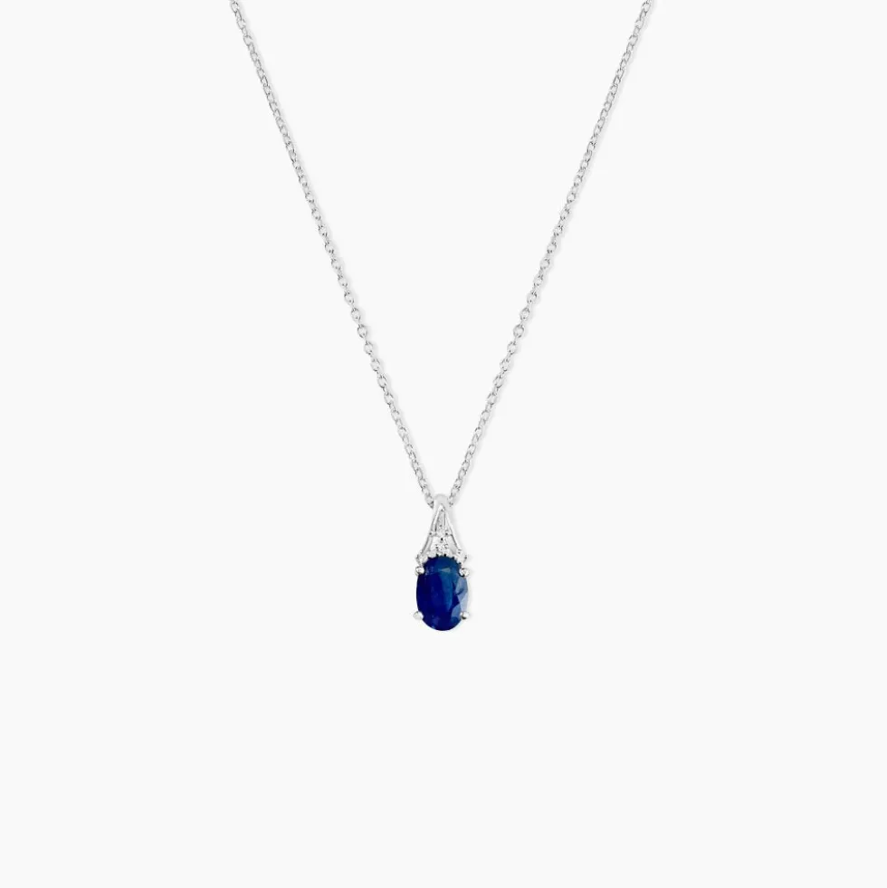 Collier Marie Or Blanc Saphir Diamant